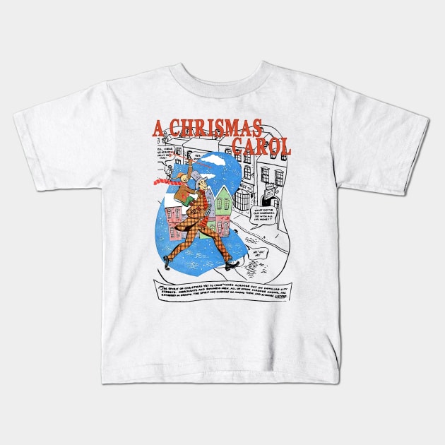 A Classic Christmas Carol Comic Design Kids T-Shirt by Joaddo